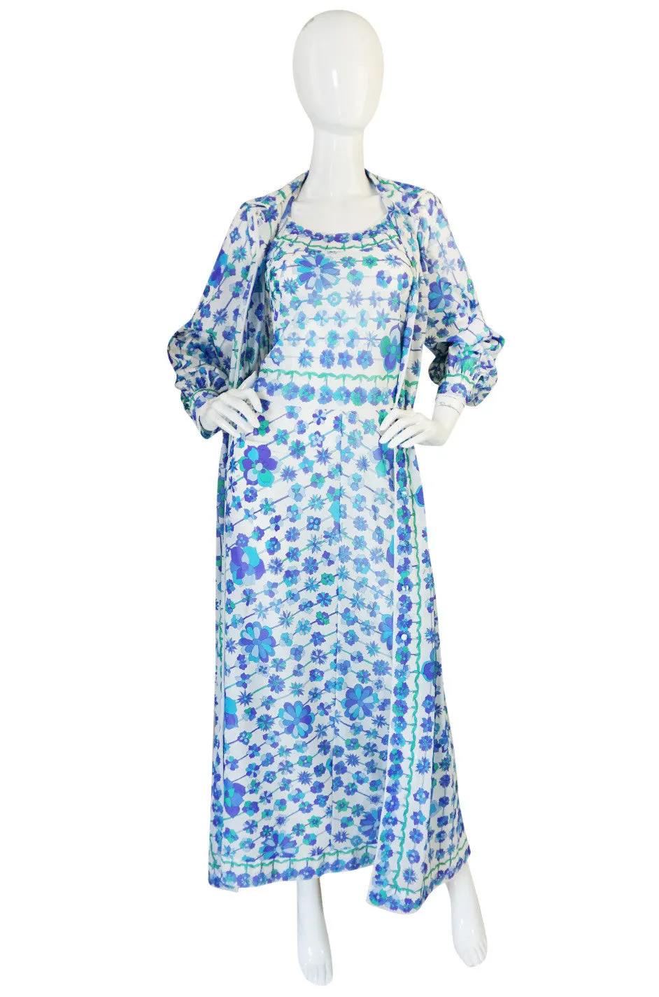 1960s Emilio Pucci Formfit Rogers Floral Print Dress Set