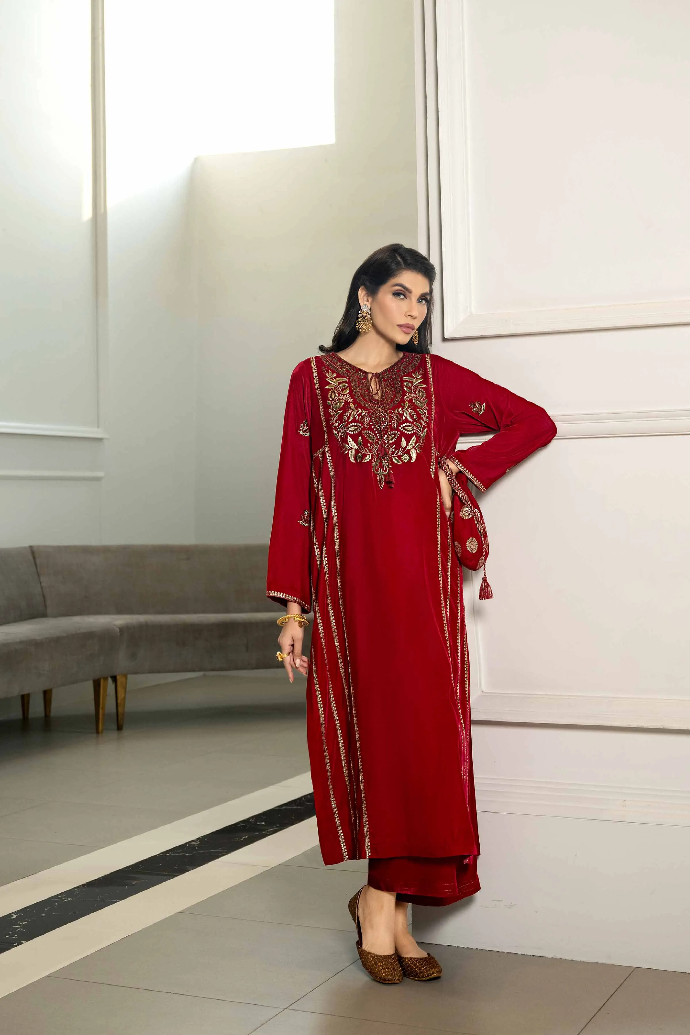 2 Piece - Embroidered Suit - KFW23-19