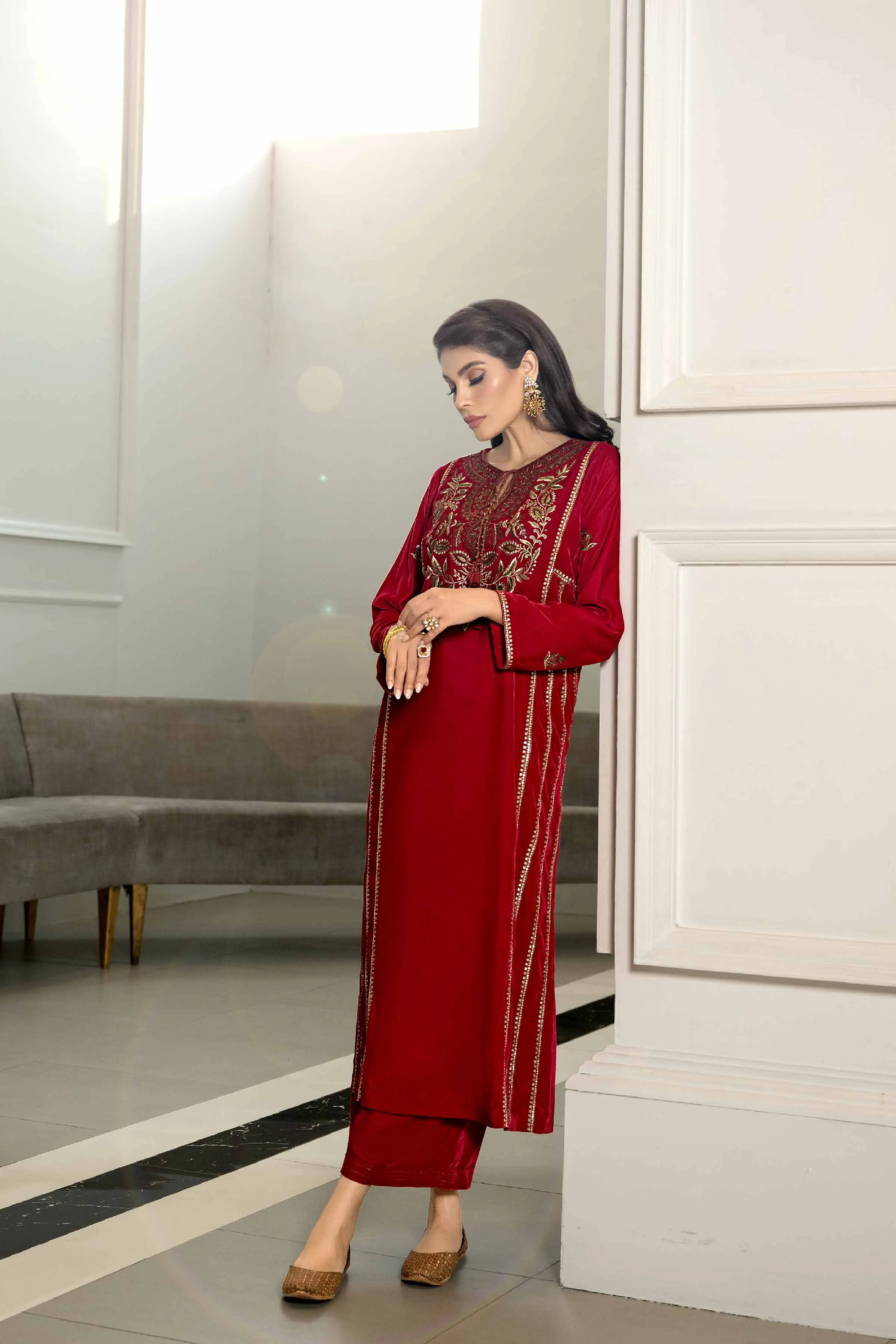 2 Piece - Embroidered Suit - KFW23-19