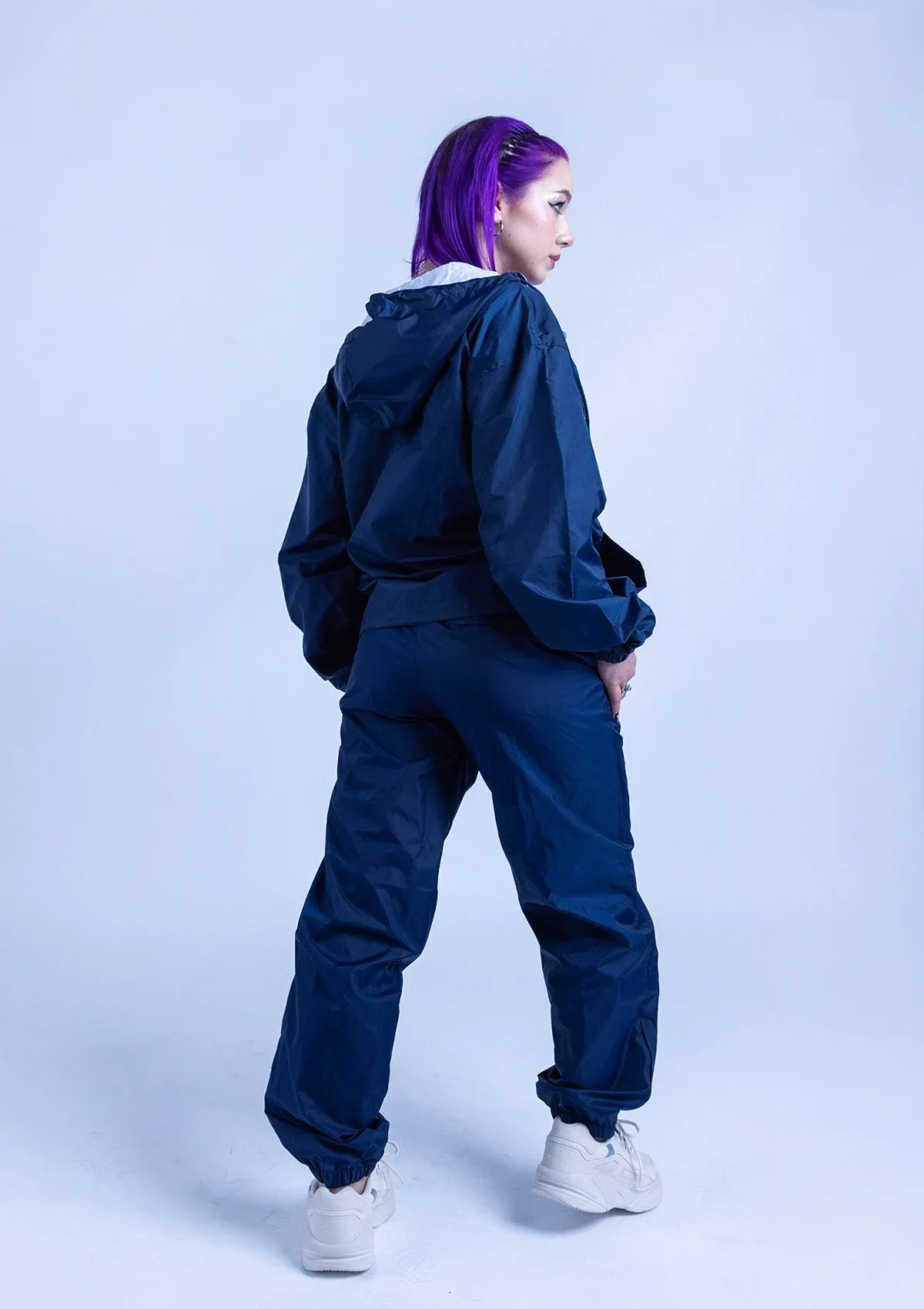 2300HS Unisex Half Zipper Taffeta Nylon Tracksuit Set - Navy Blue