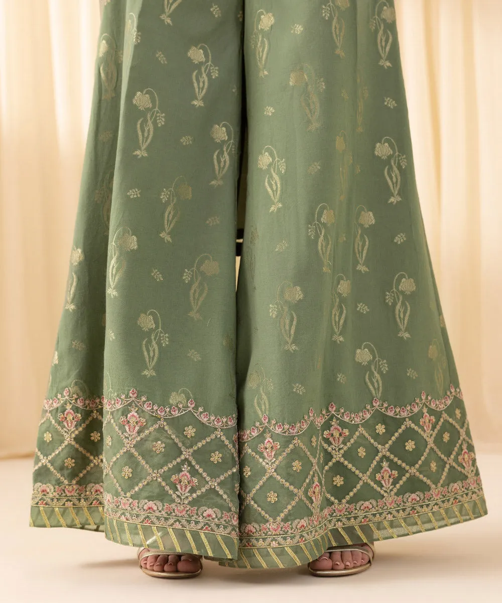 3 Piece -  Embroidered Karandi Suit