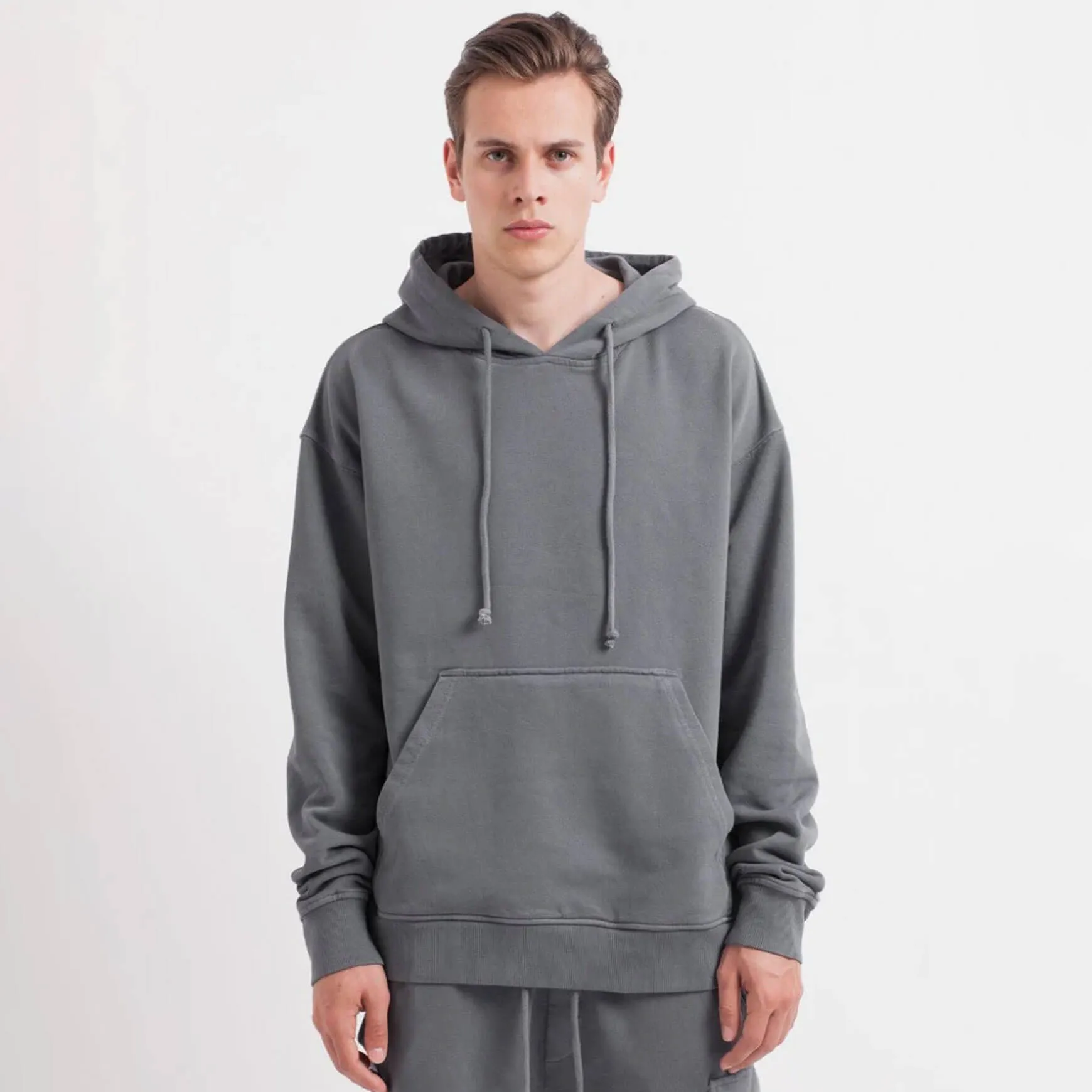 410GSM Hooded Sweatshirt Grey Wash