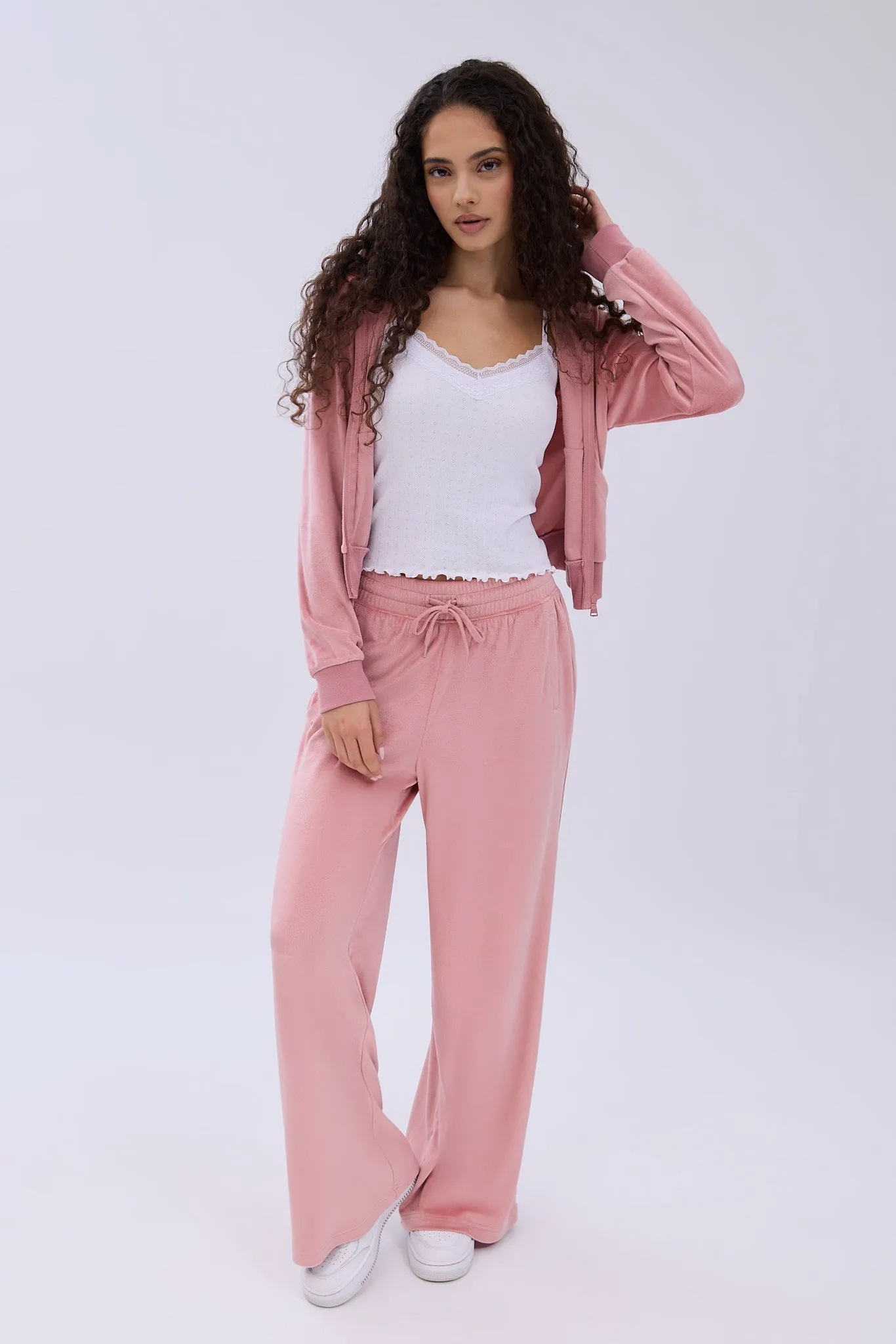 AERO Velour Wide Leg Sweatpants