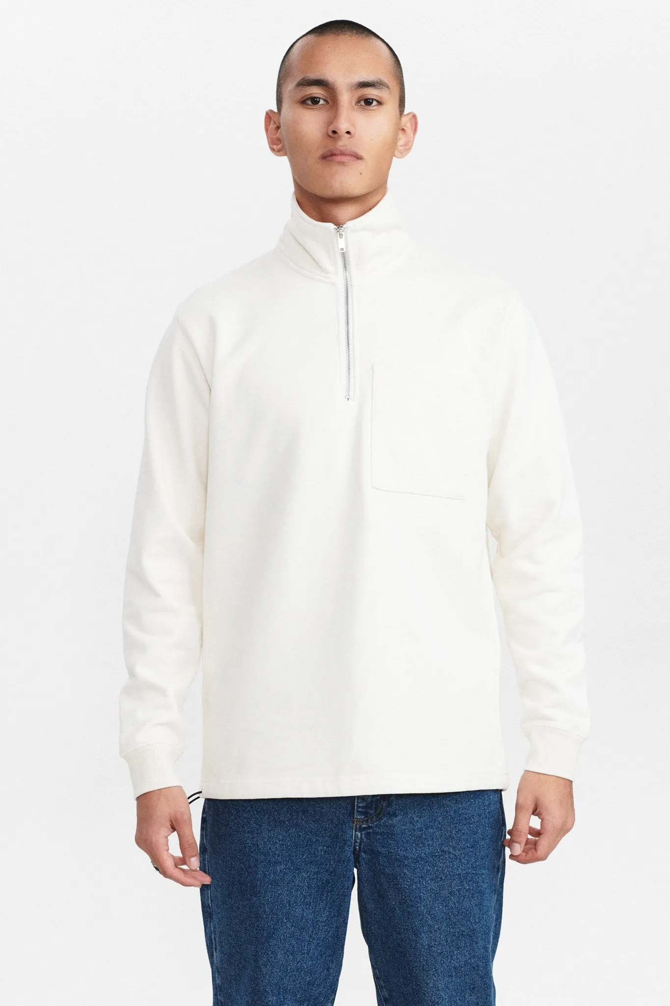 AKCLAUS HALF ZIP RELAXED SWEAT - Tofu