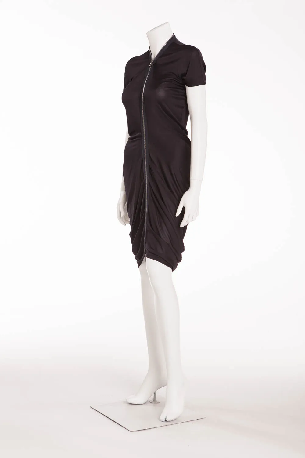 Alexander Mcqueen - Black Jersey Dress Front Zipper - IT 42