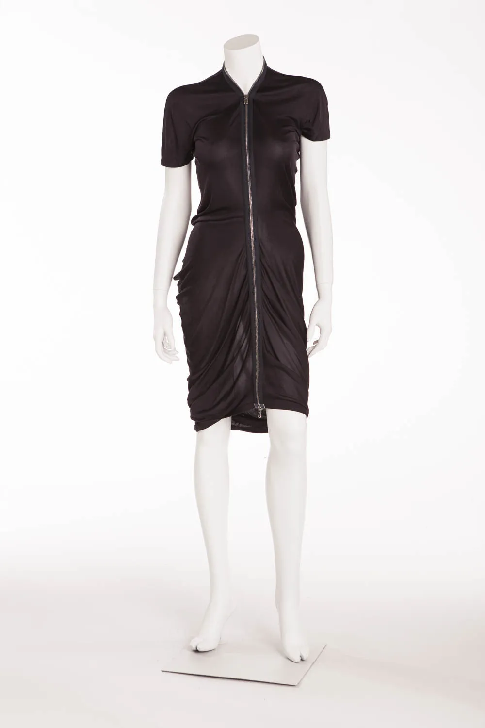 Alexander Mcqueen - Black Jersey Dress Front Zipper - IT 42