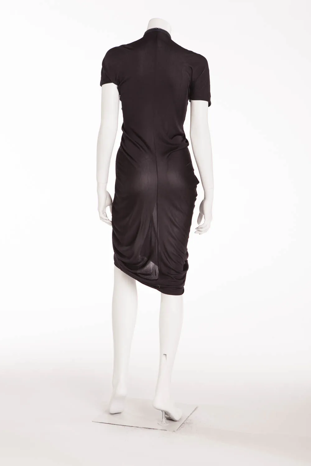 Alexander Mcqueen - Black Jersey Dress Front Zipper - IT 42