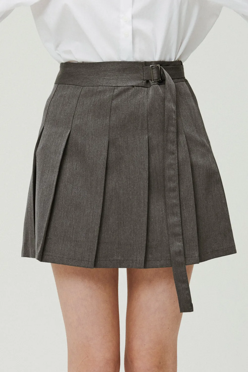 Allie Belted Pleated Skirt