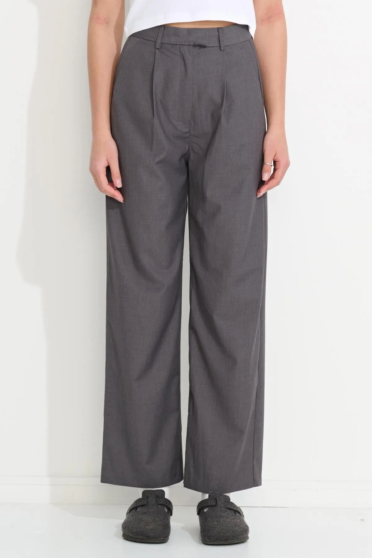 Aquarius Pleated Pant | Charcoal