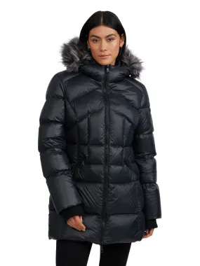 Ares Women's Puffer Jacket w/Faux Fur Trim