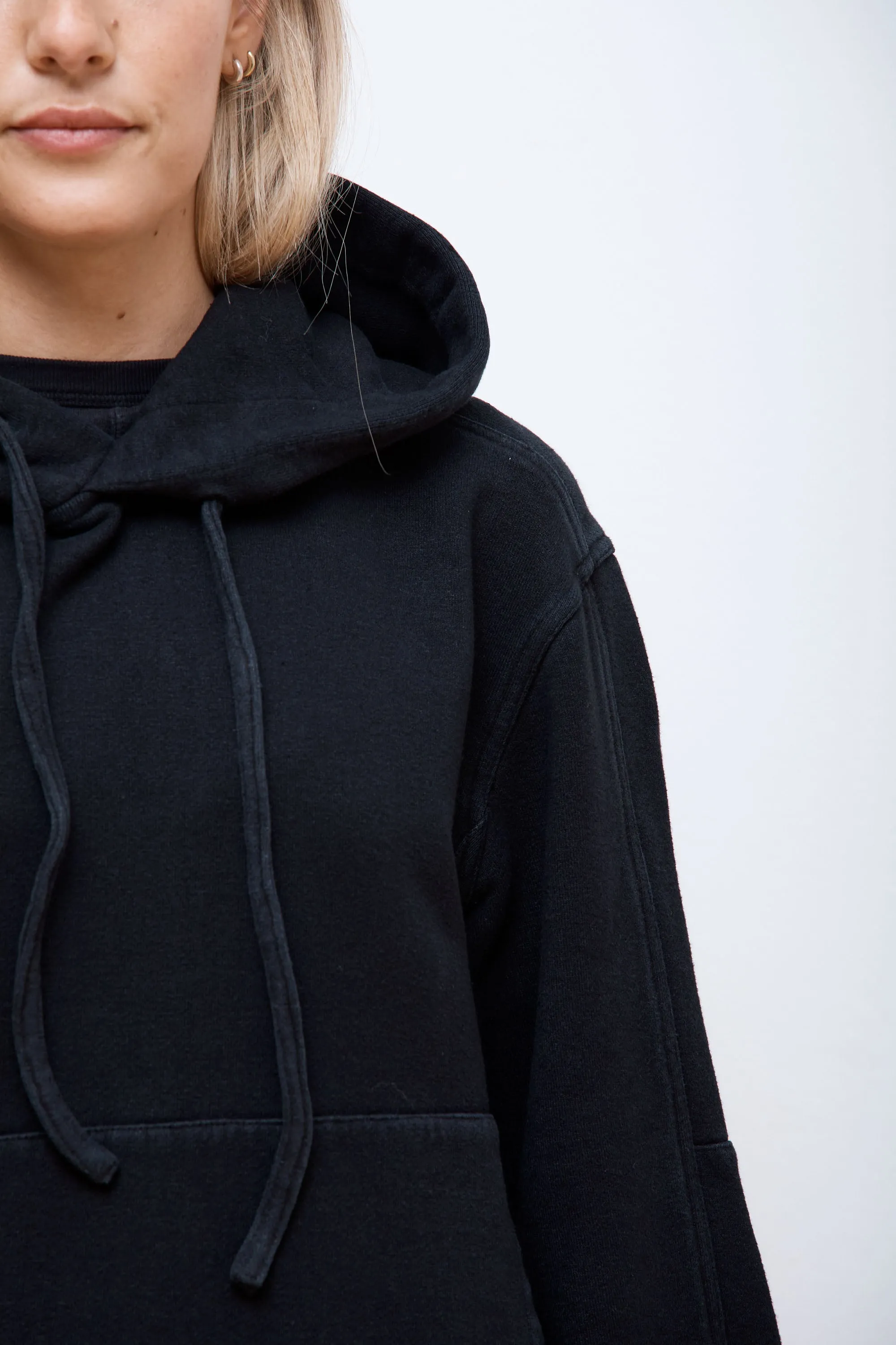 Articulated Hemp Hooded Sweat Black