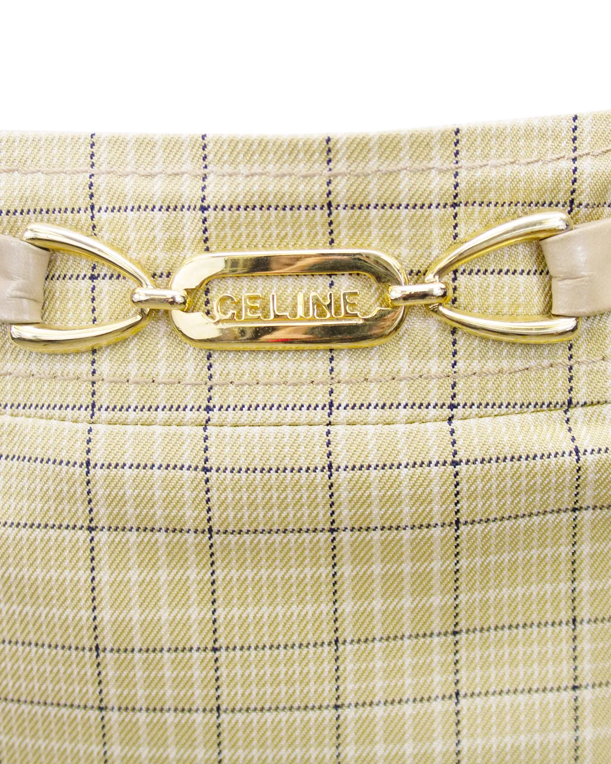 Beige Glen Check Silk Skirt Suit