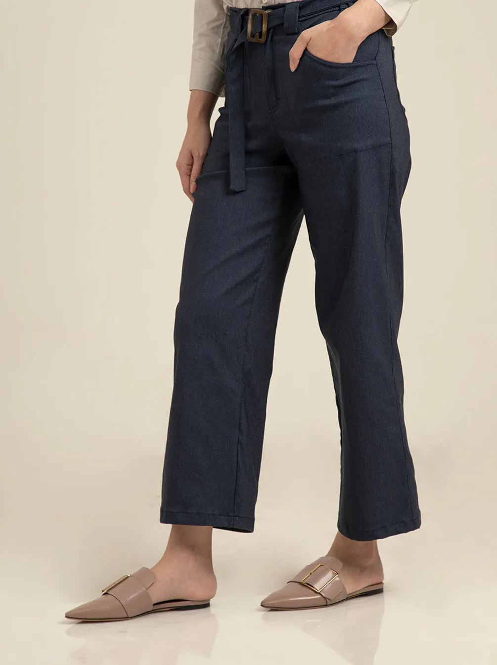 BELVIE PANTS PLAIN MIDNIGHT