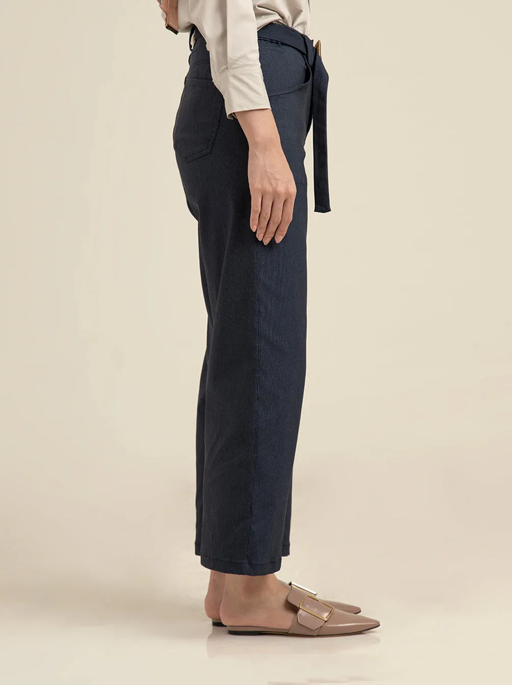 BELVIE PANTS PLAIN MIDNIGHT