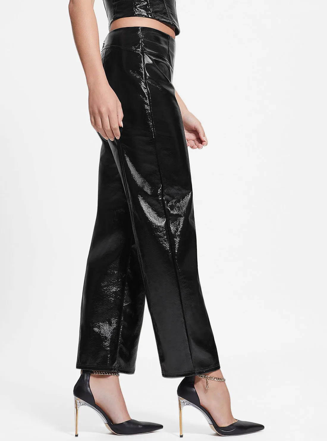 Black Monica Faux Leather Pants