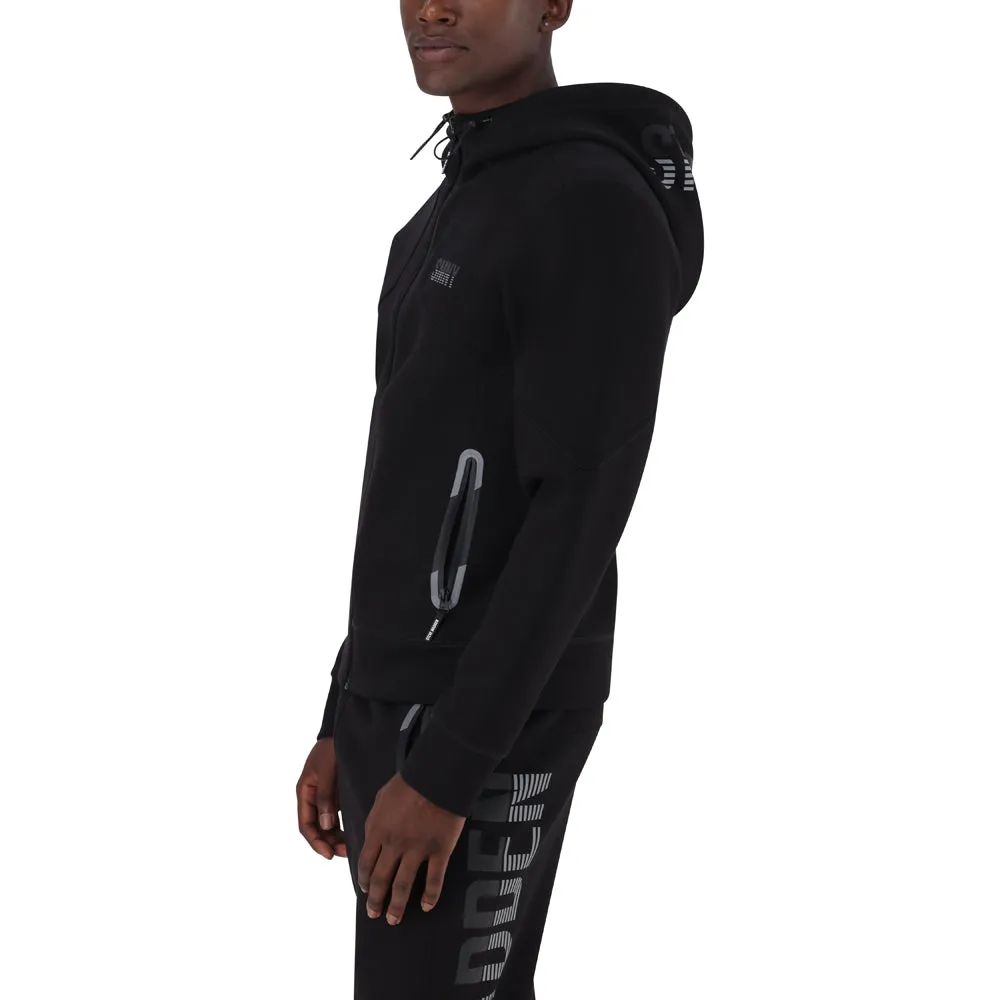 BLACK SCUBA ZIP THRU HOODED SWEAT