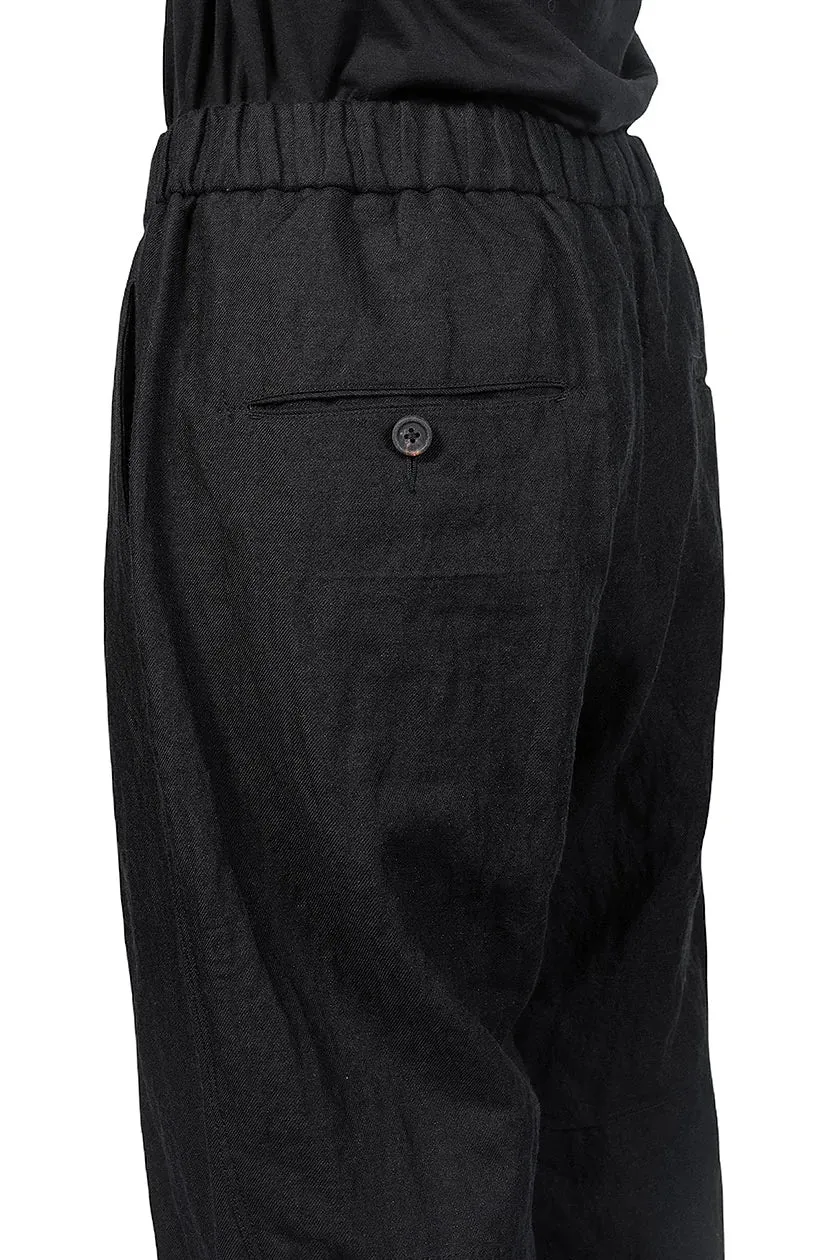 Black Tapered Cut Drawstring Pants