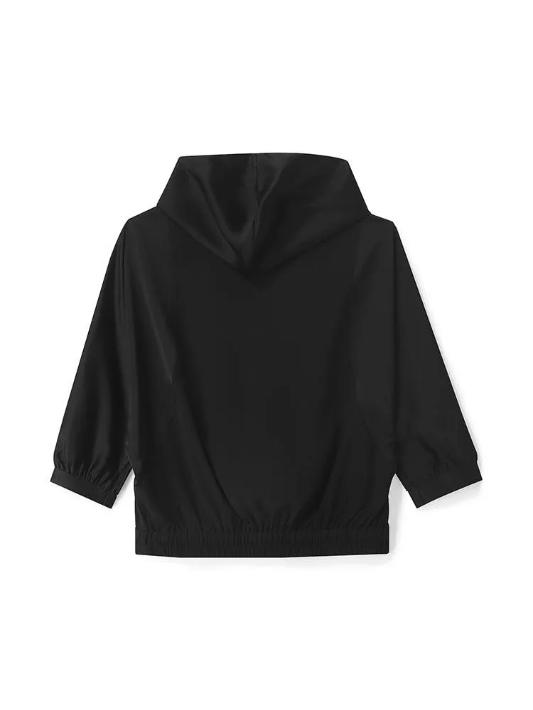 Black Triacetate Hooded Jacket