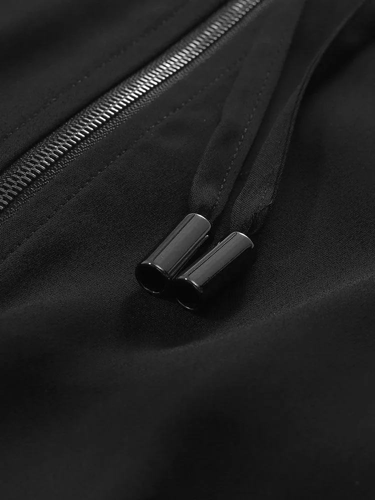 Black Triacetate Hooded Jacket