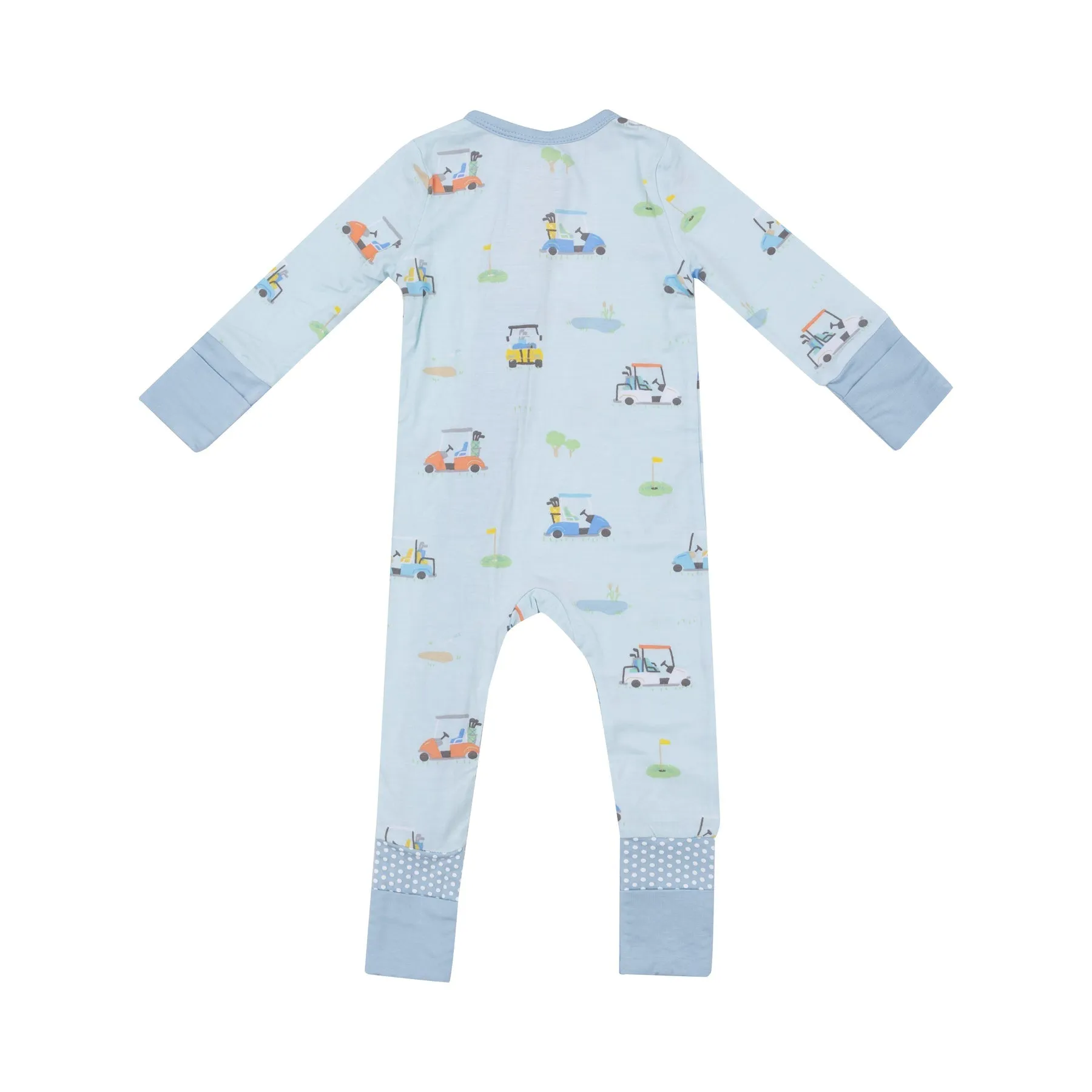 Blue Golf Carts Bamboo 2 Way Zipper Romper