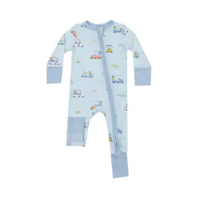 Blue Golf Carts Bamboo 2 Way Zipper Romper