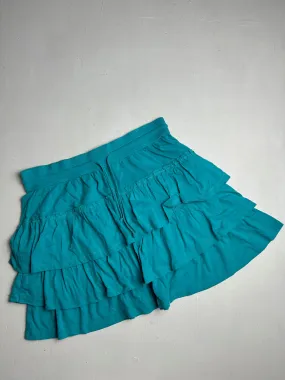 Blue pleated mid rise y2k 90s vintage mini skirt (M)