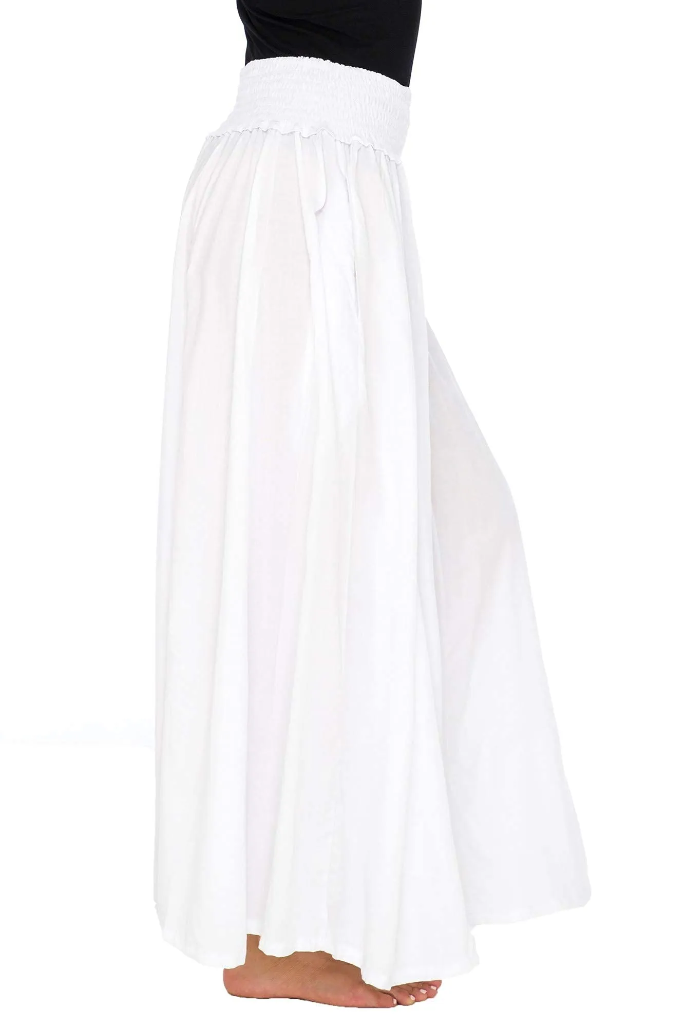 Boho Wide Leg Smocked Waist Palazzo Pants