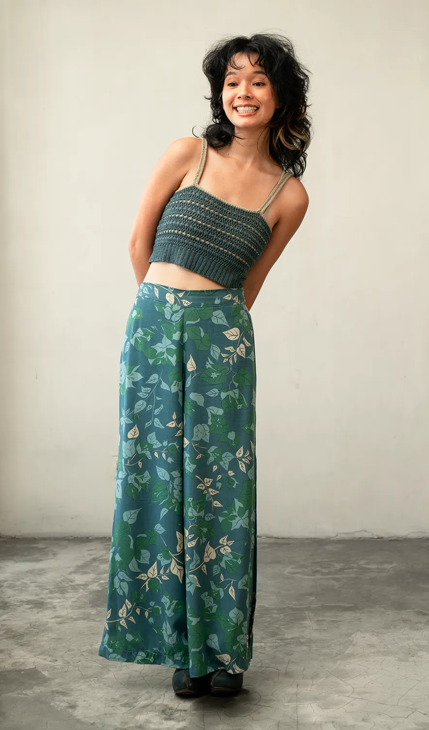 Bougainvillea Moss Wide Leg Pants, 3 sizes