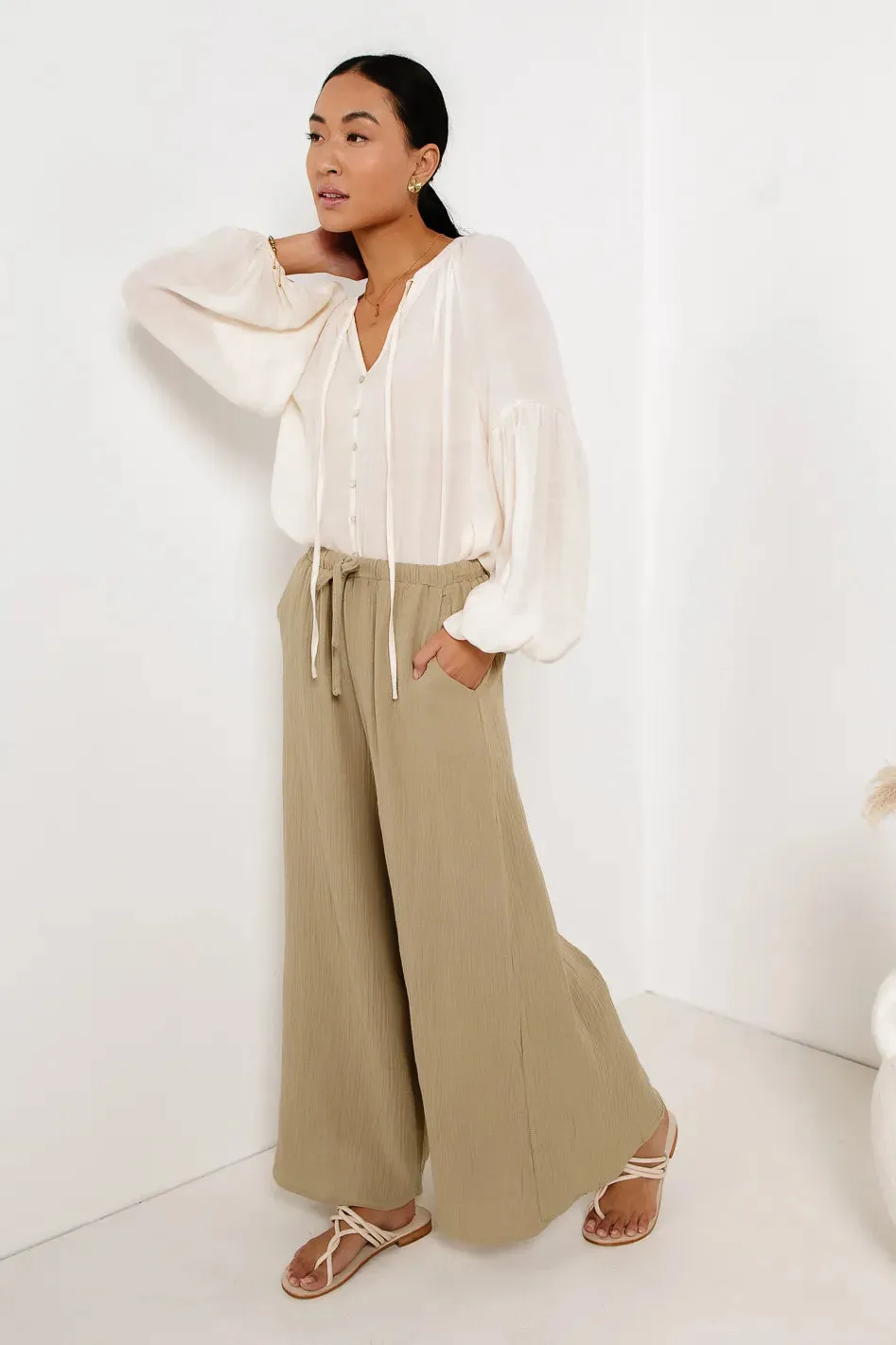 Brandi Wide Leg Pants in Olive