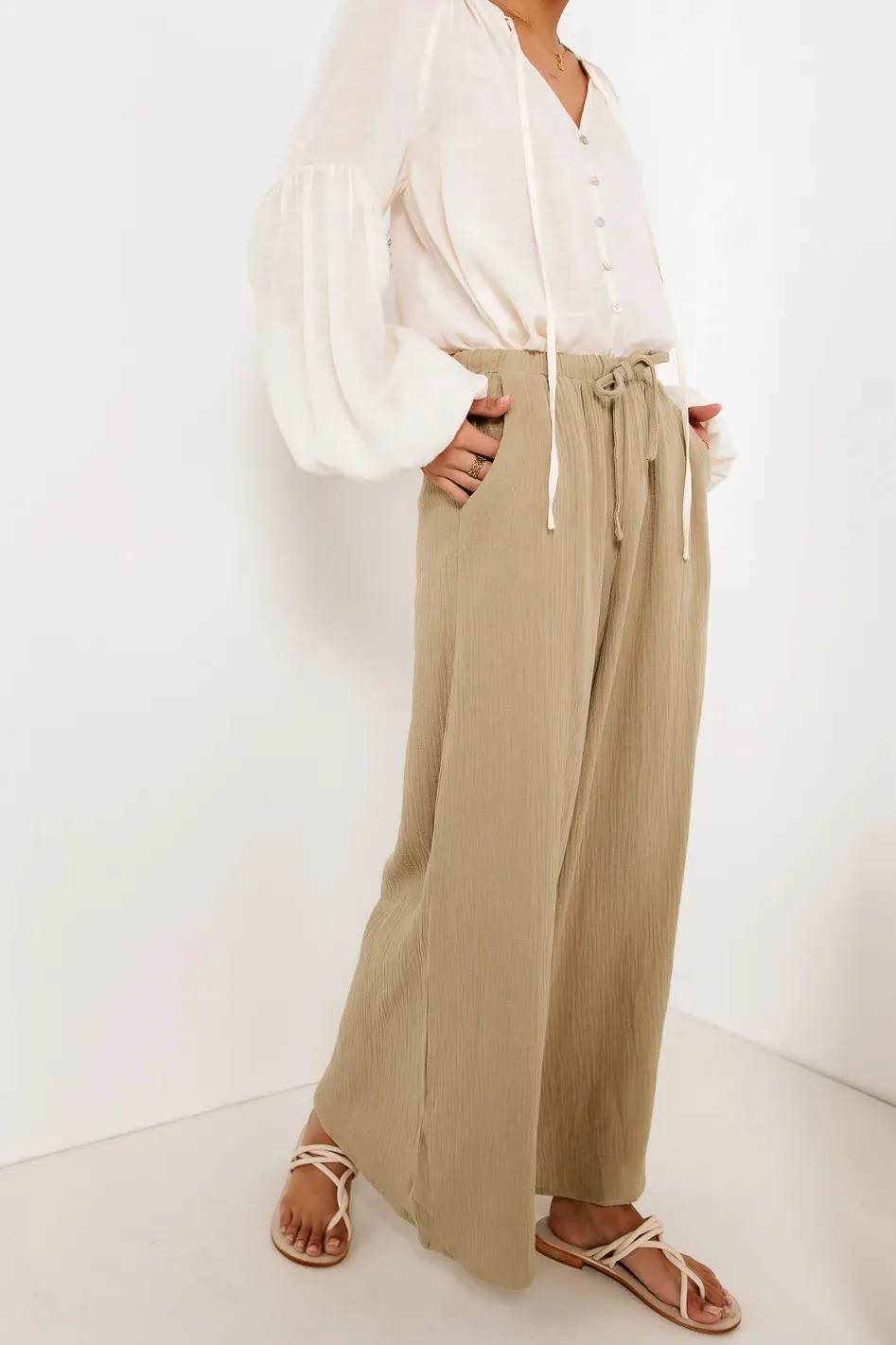 Brandi Wide Leg Pants in Olive