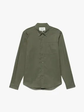 Brushed Cotton Shirt -- Khaki Green