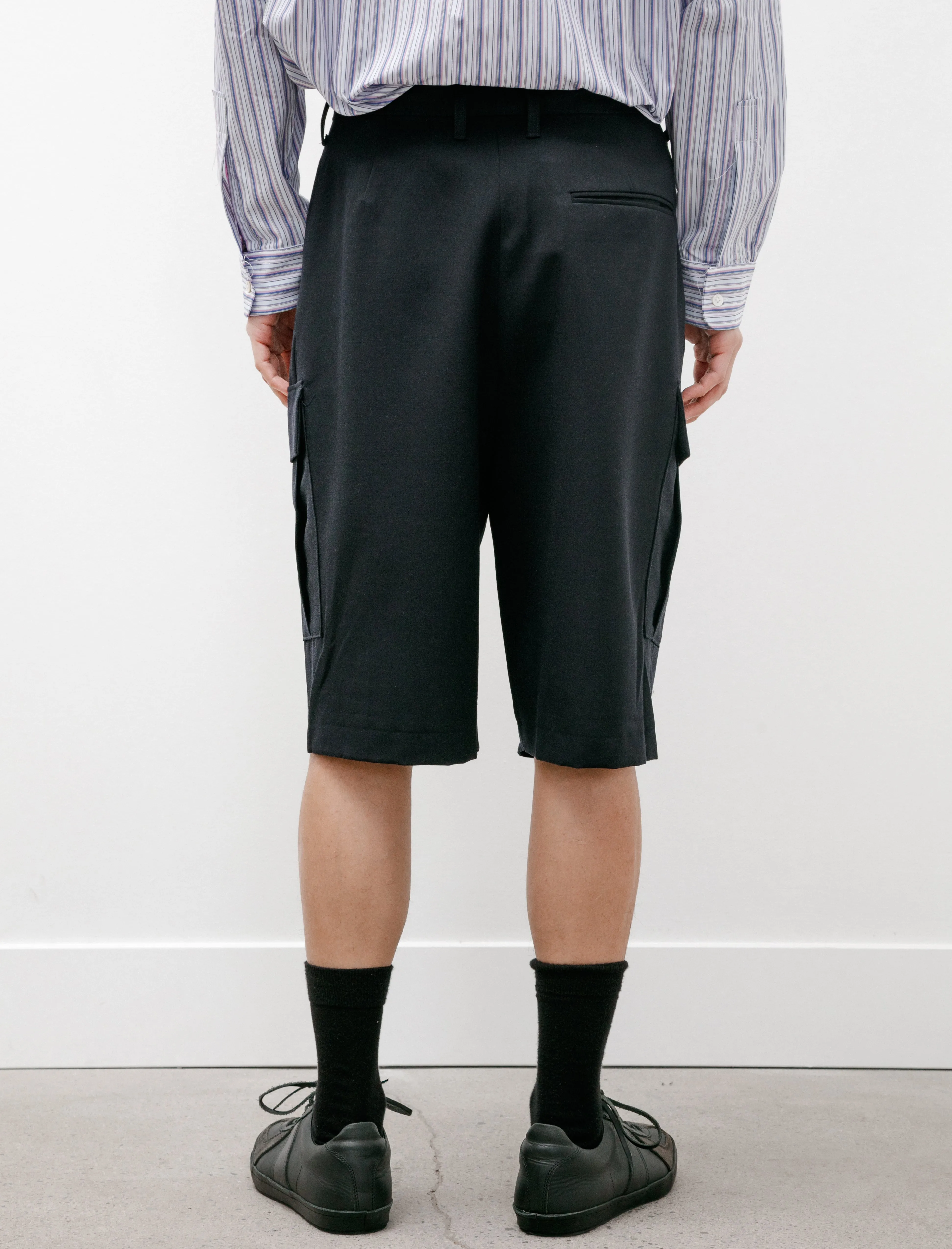 Cargo Suit Shorts Wool Twill Navy