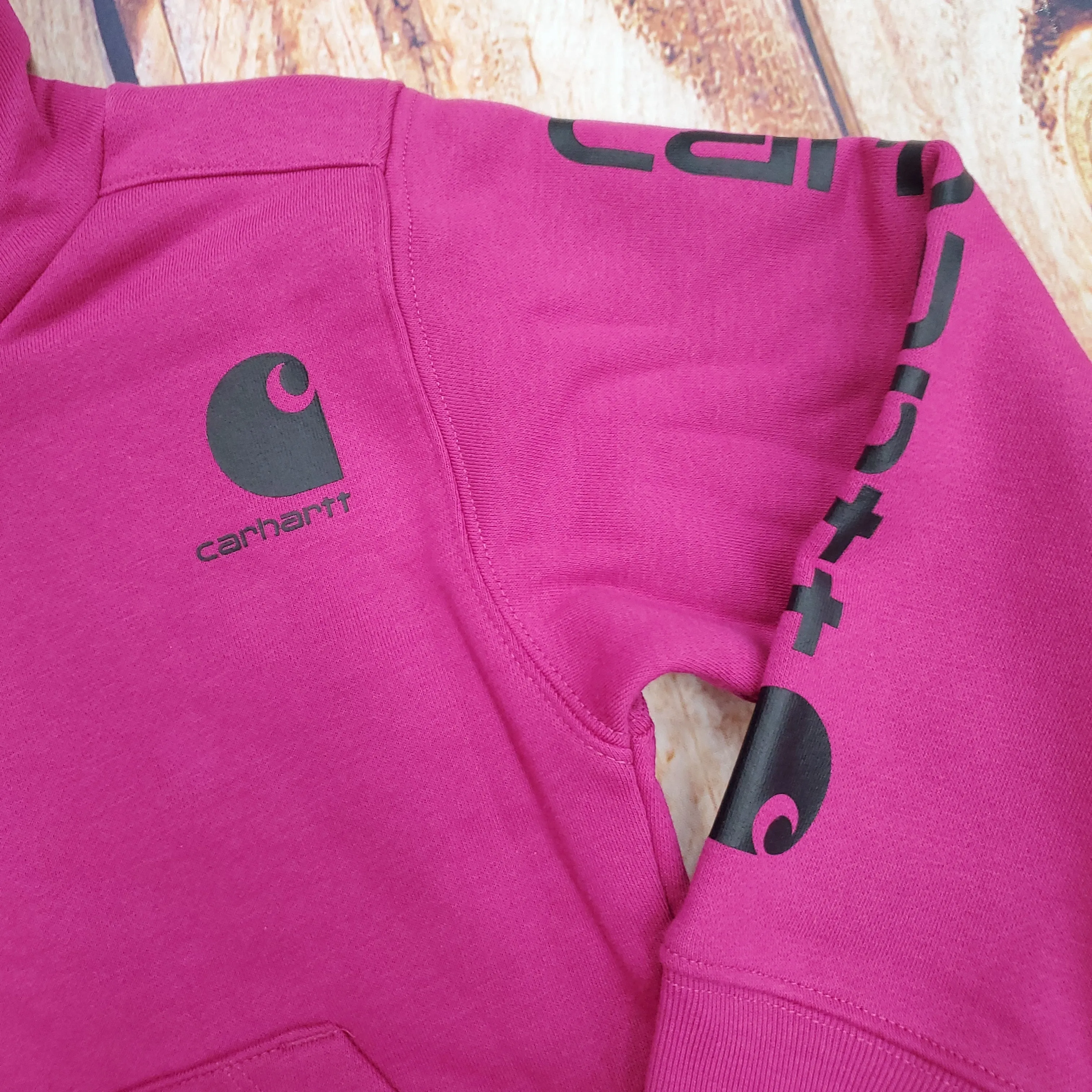 Carhartt Fuchsia Logo Hooded Sweatshirt