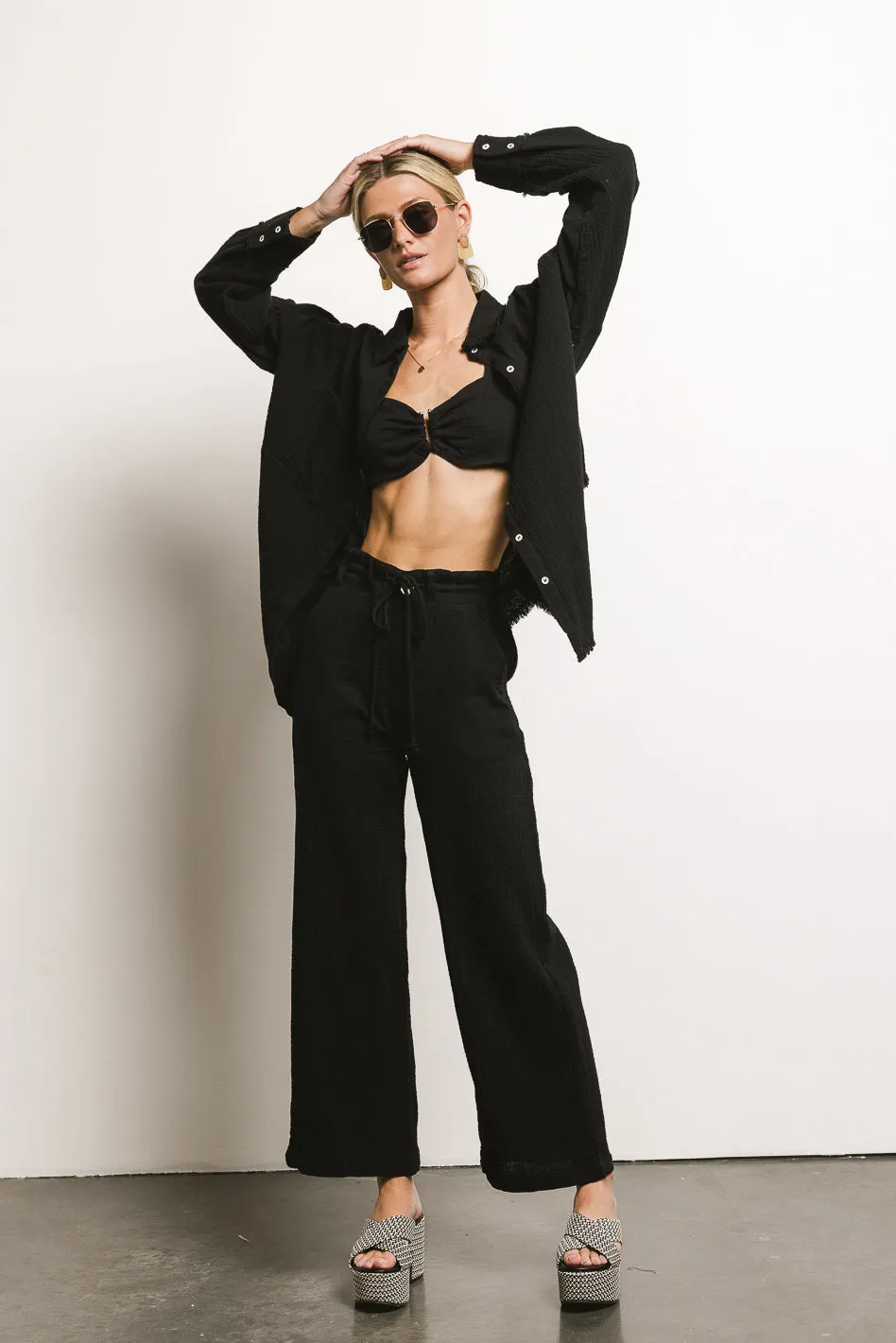 Casey Wide Leg Pants in Black - FINAL SALE