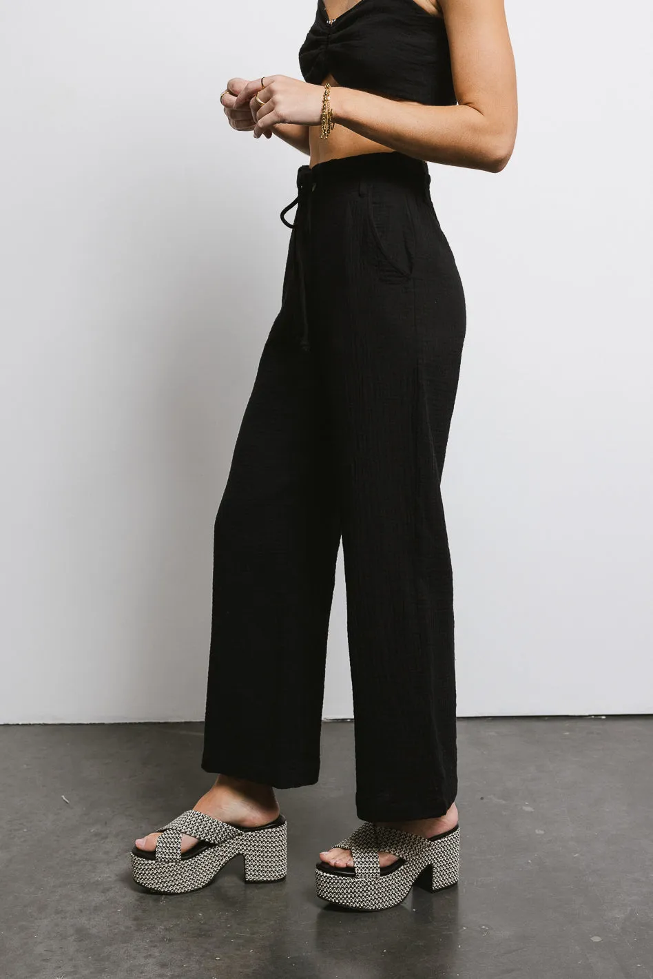 Casey Wide Leg Pants in Black - FINAL SALE