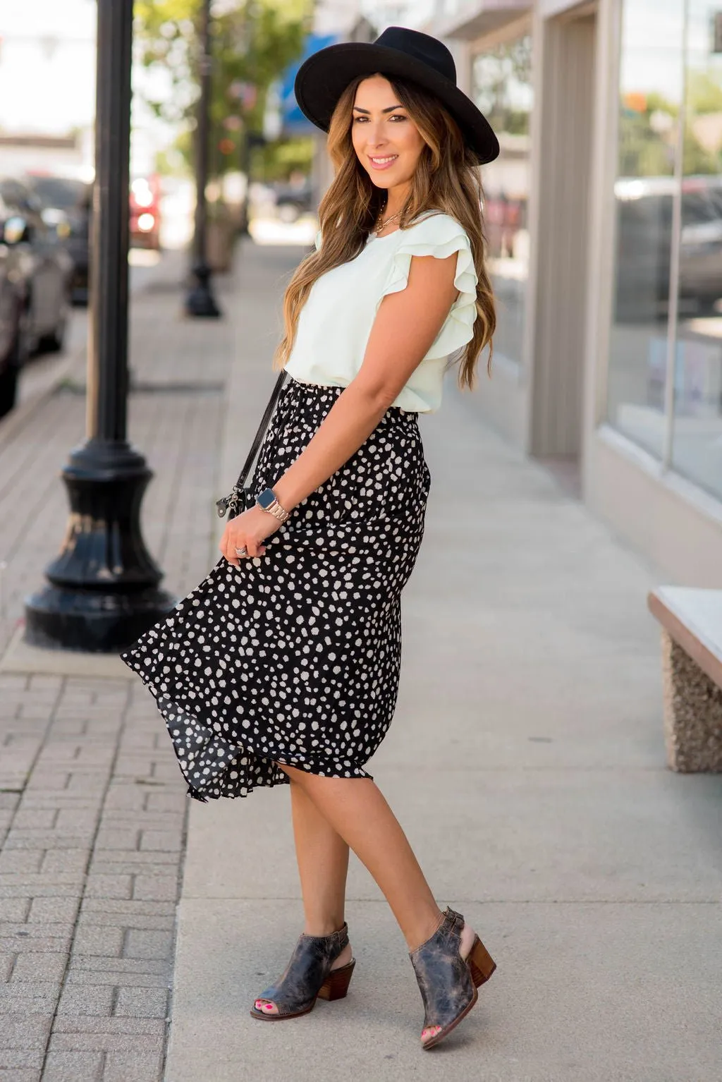 Cheetah Pleated Skirt