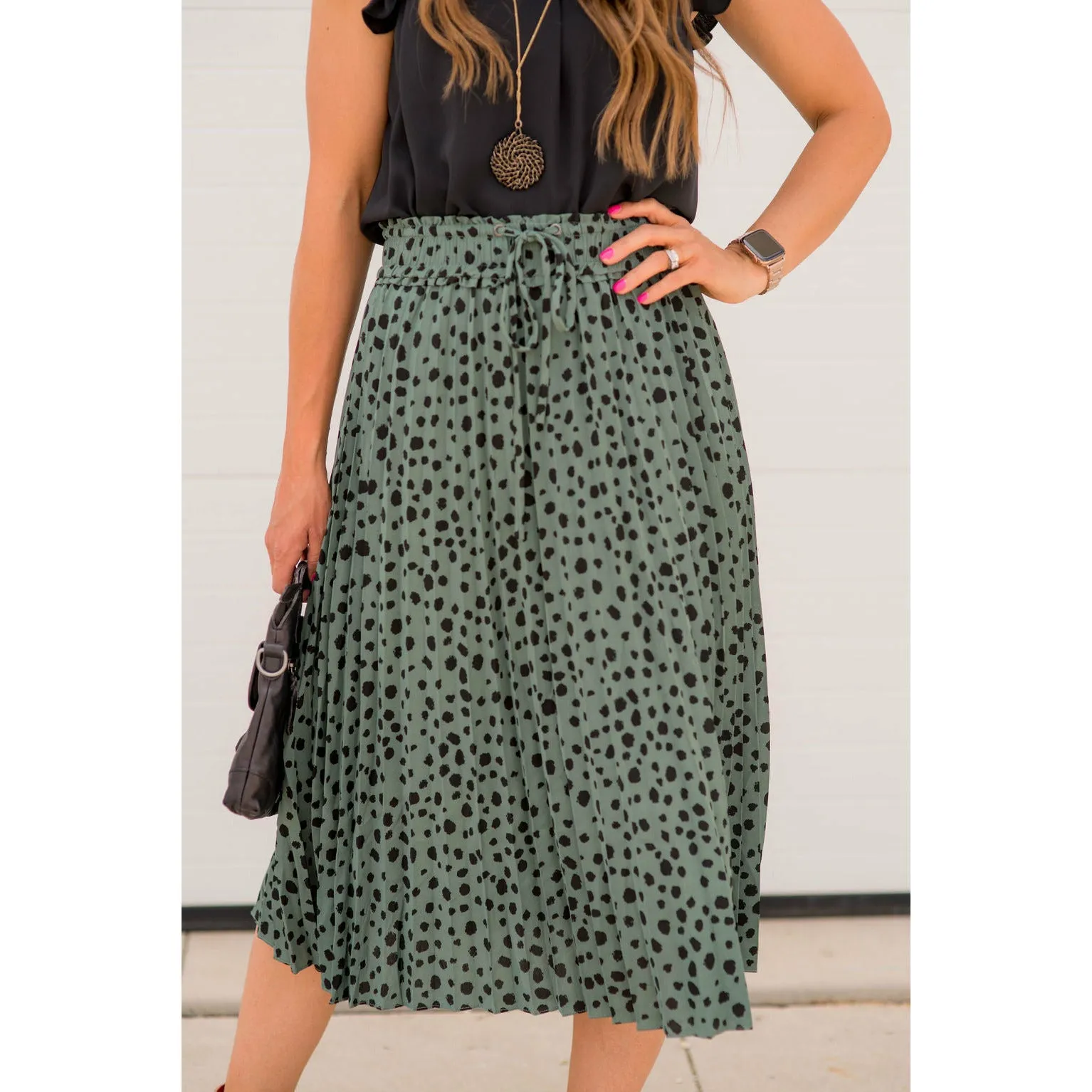 Cheetah Pleated Skirt