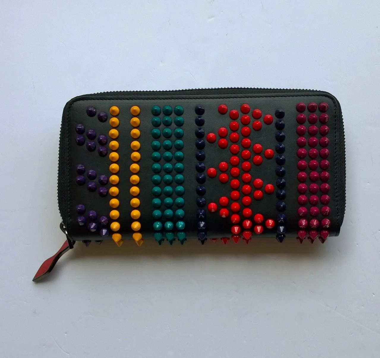 Christian Louboutin Panettone Studs Zipper Continental Wallet Spikes Purse