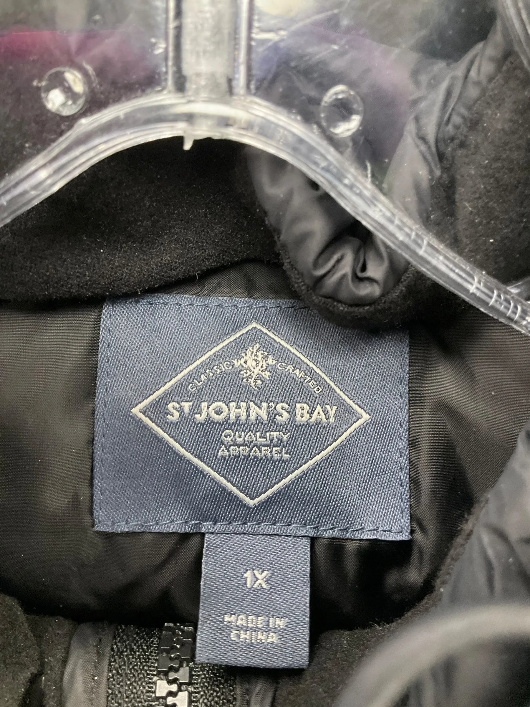 Coat Puffer & Quilted By St Johns Bay In Black, Size: 1x