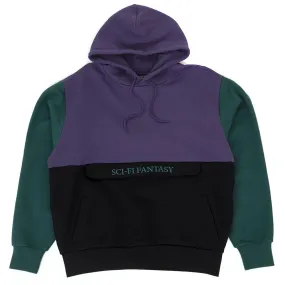 Colorblocked Hooded Sweatshirt (Purple / Black)