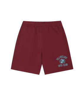 CREST LOGO SWEAT SHORTS - BURGUNDY