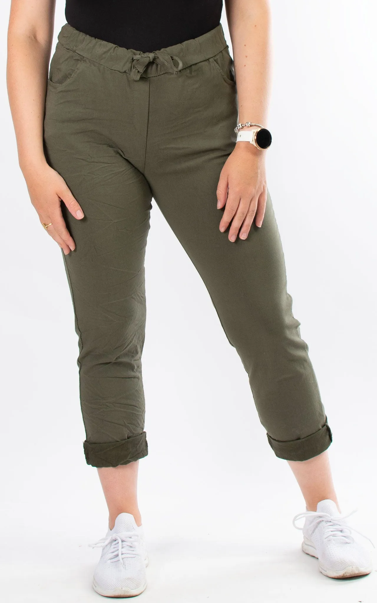 Crinkle Magic Joggers | Khaki