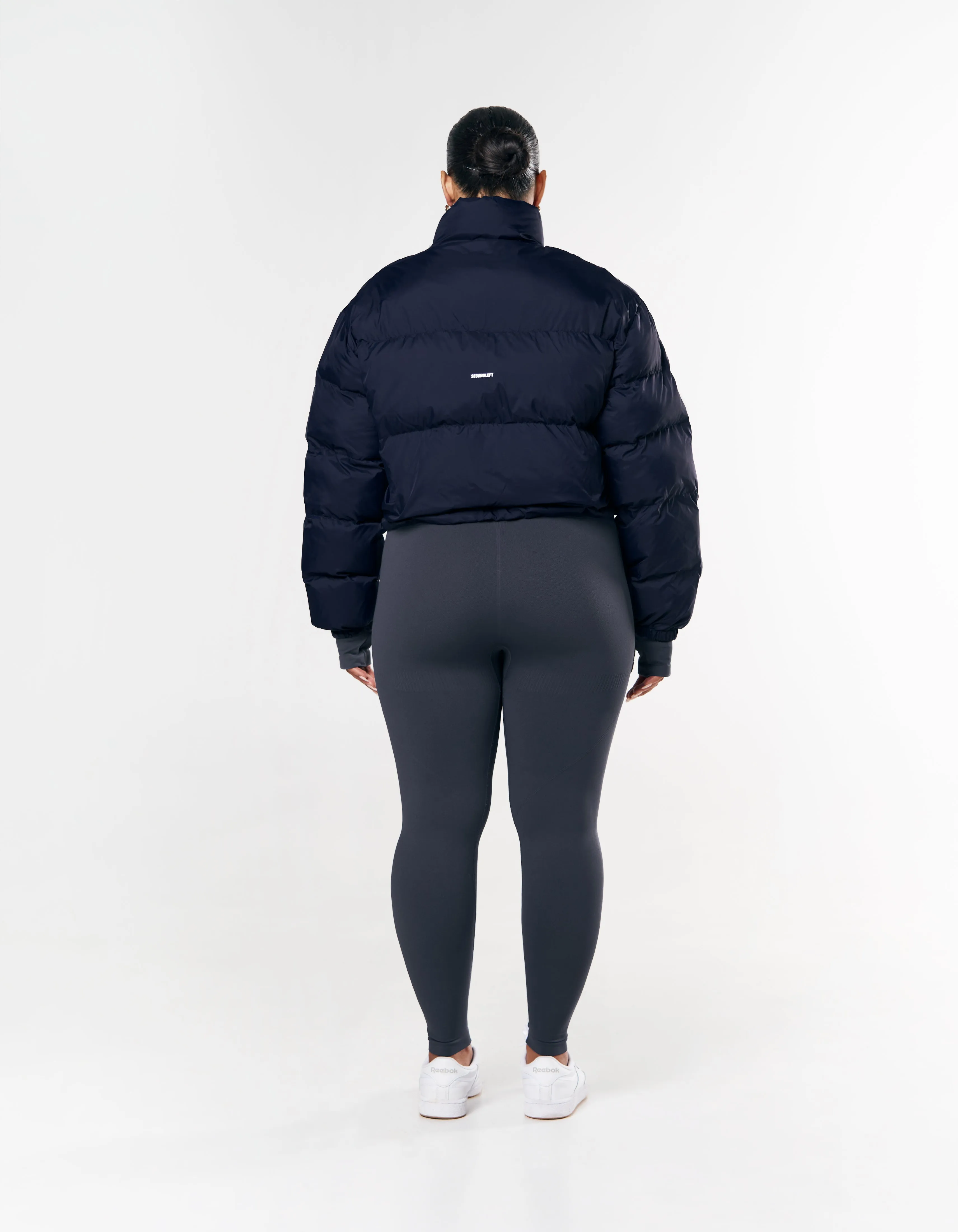 Cropped Puffer - Navy