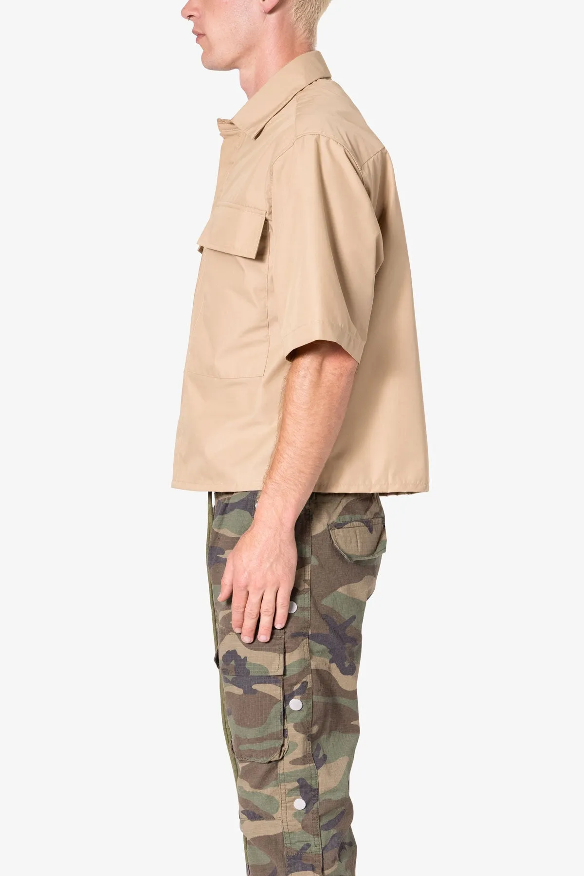 Cropped S/S Shirt - Khaki