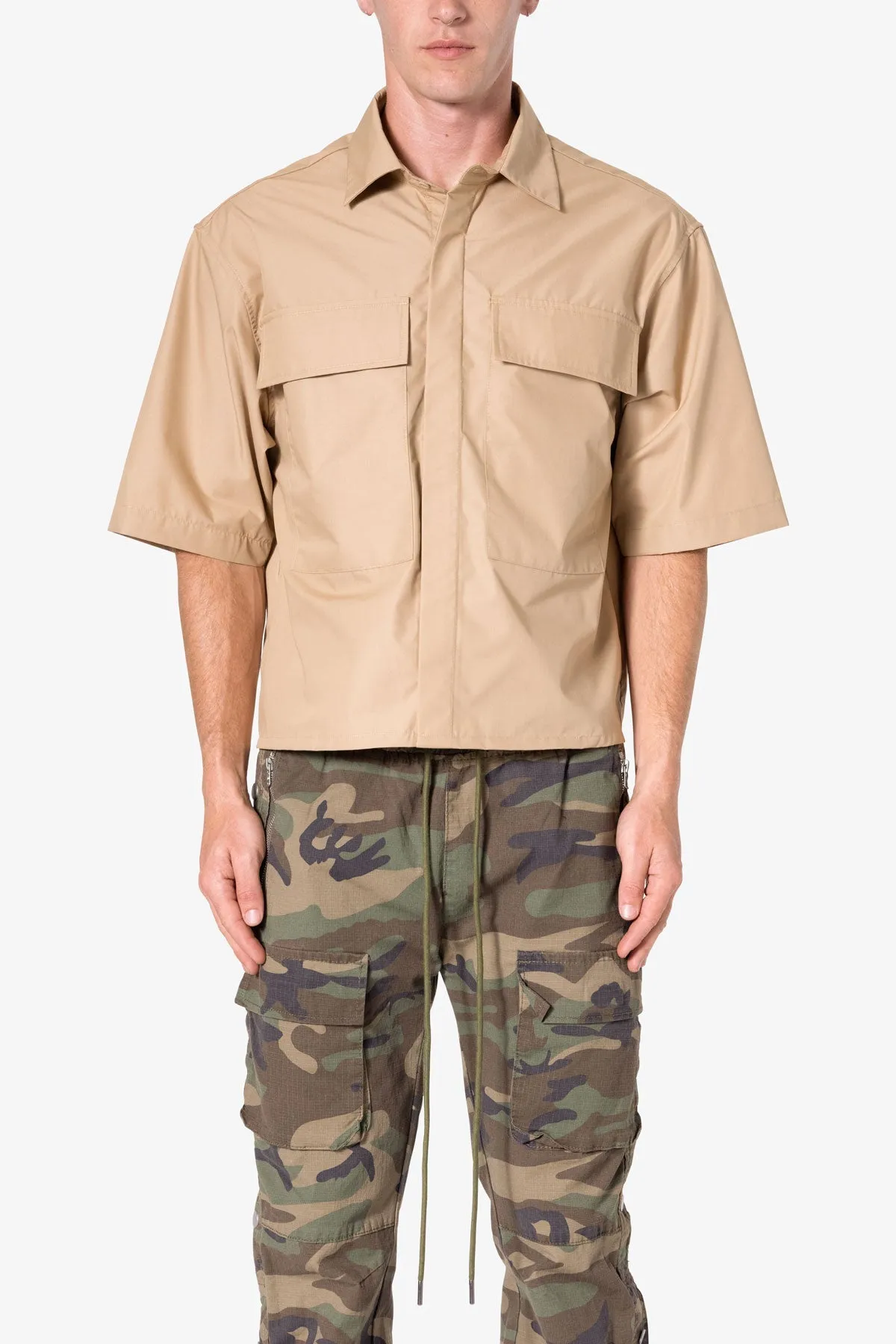 Cropped S/S Shirt - Khaki