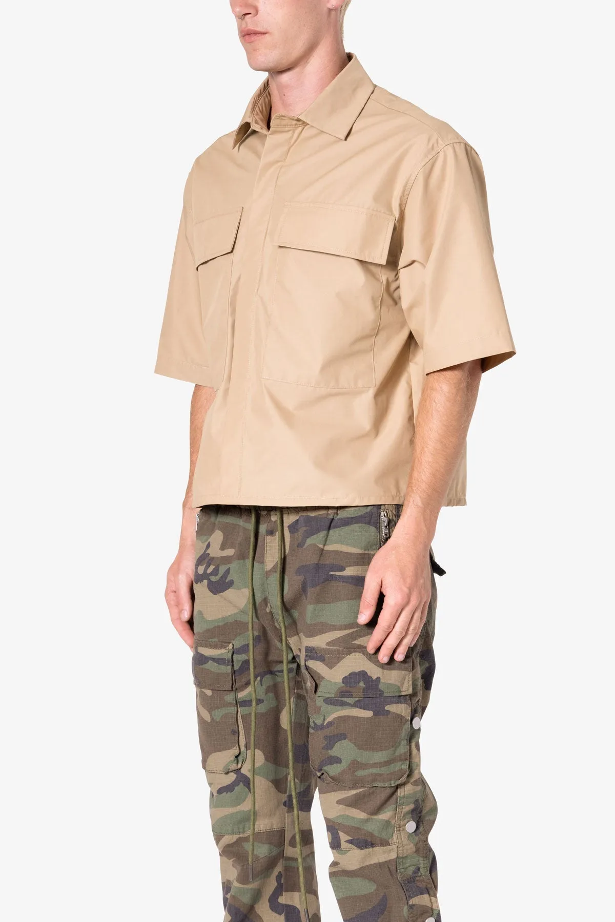 Cropped S/S Shirt - Khaki