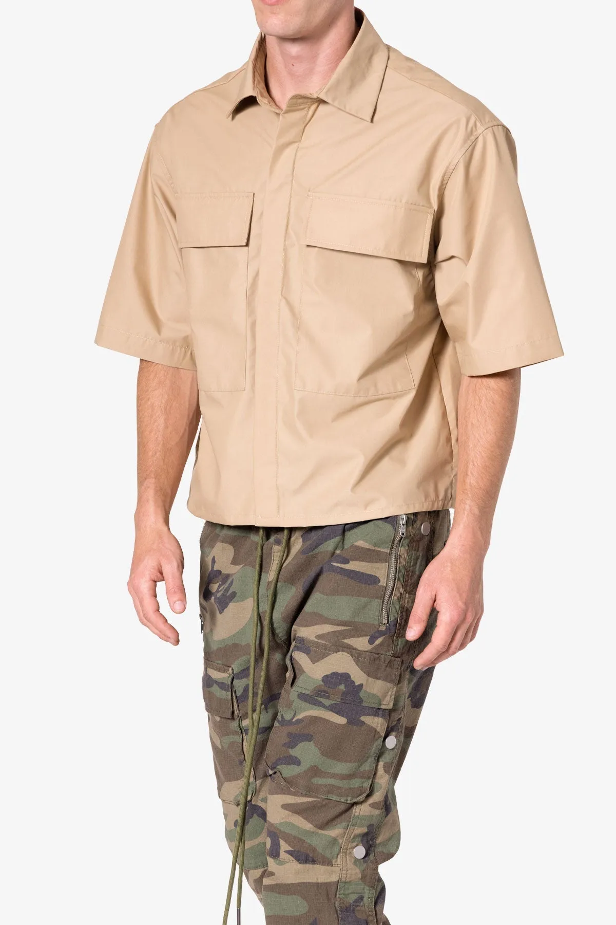 Cropped S/S Shirt - Khaki