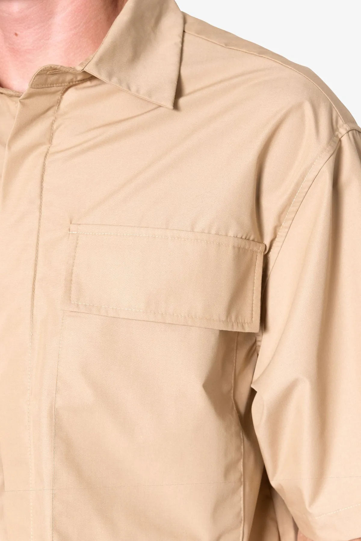 Cropped S/S Shirt - Khaki