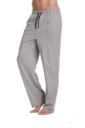 CYZ MEN'S 100% COTTON JERSEY KNIT PAJAMA PANTS/LOUNGE PANTS-GREYMELANGE-S