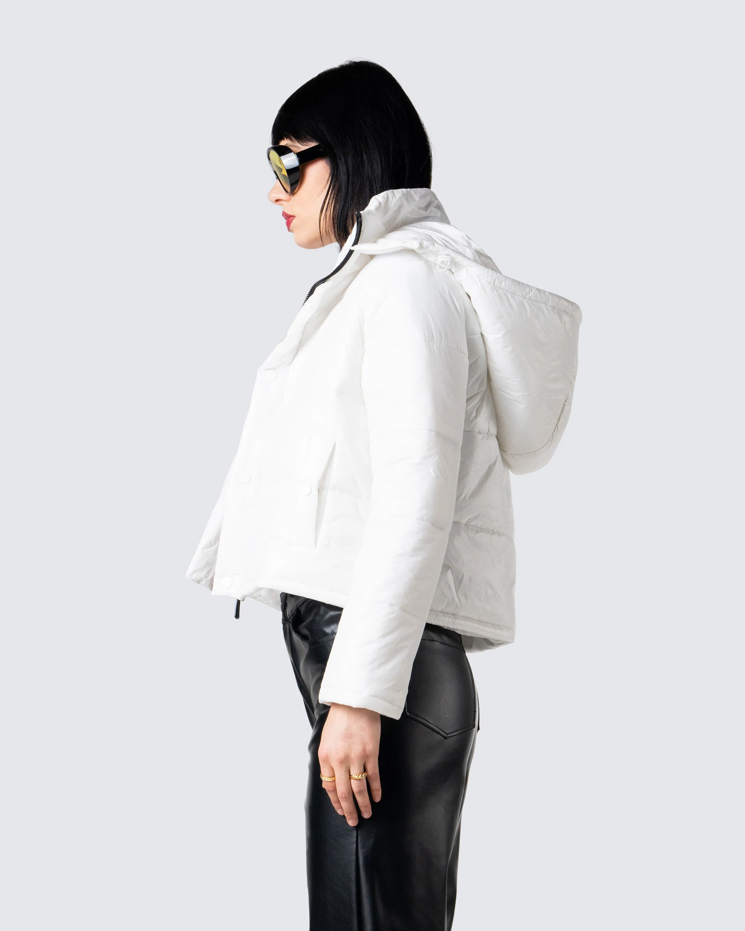 Deandra White Puffer Jacket